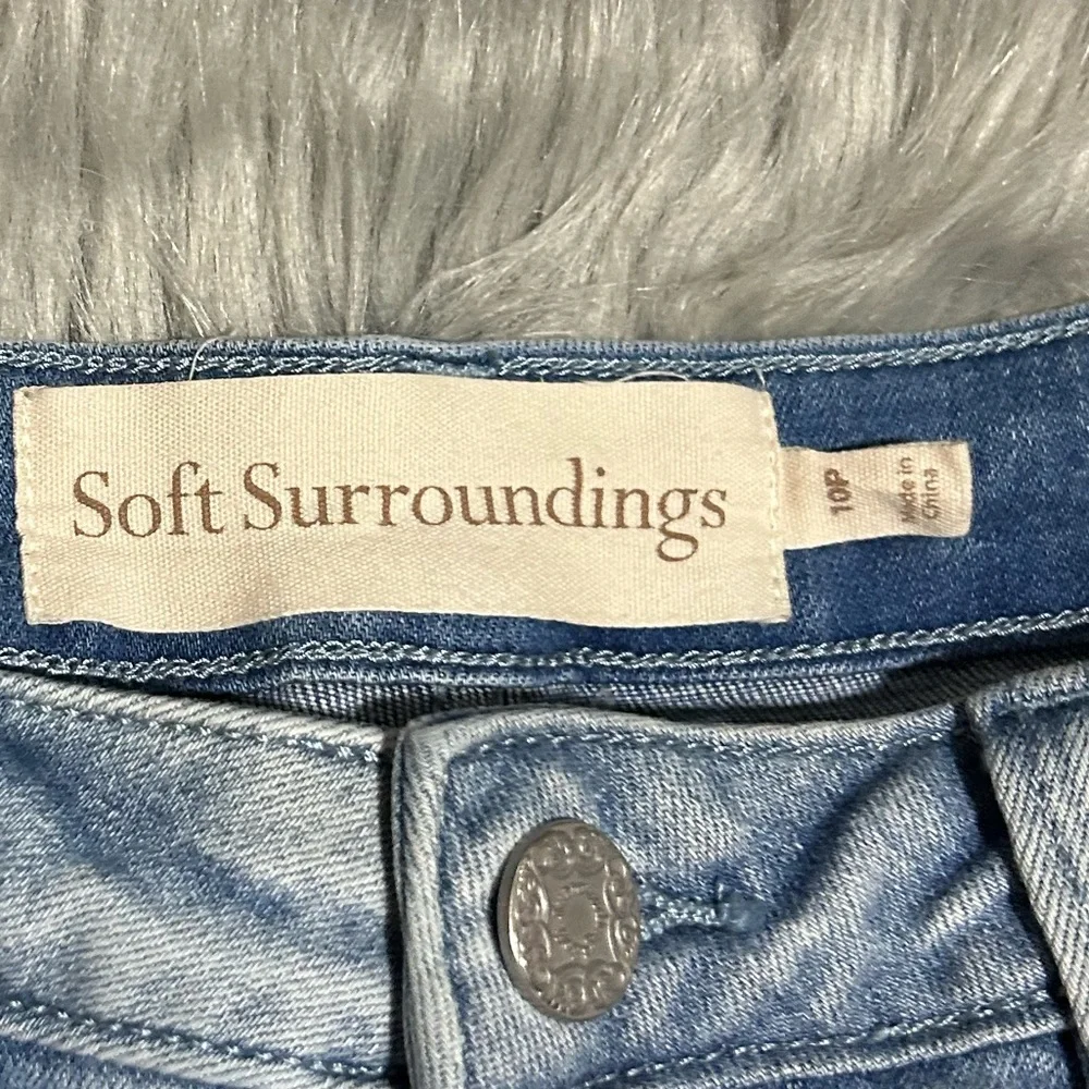 Soft Surroundings Ultimate Denim Straight Cropped Leg Jumeau Wash Jeans Size 10P - Picture 5 of 5